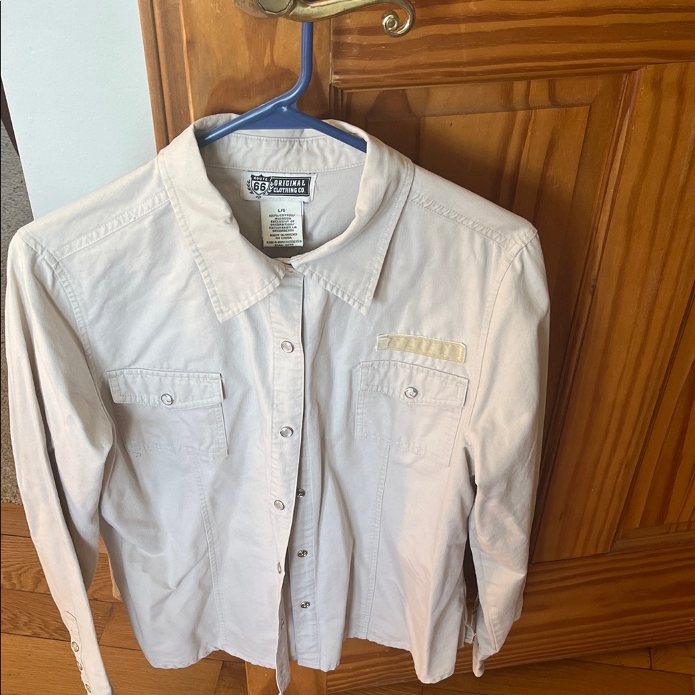 Tan western Button-Up Shirt